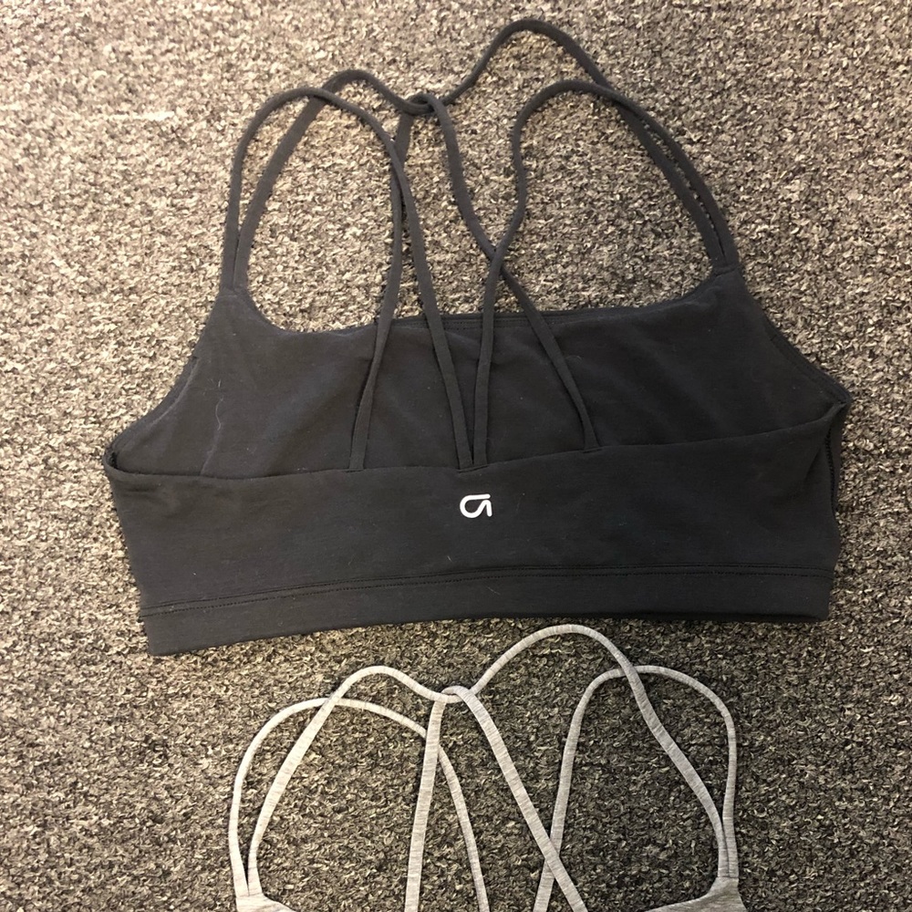 2 gap fit sports bras. 1 grey 1 black. Medium